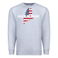 Heather Grey made in maine american flag funny patriotic state lover gift Premium Sweatshirt - linhVisuals