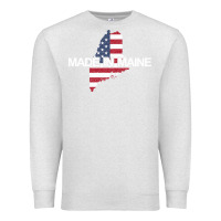 Oatmeal Heather made in maine american flag funny patriotic state lover gift Premium Sweatshirt - linhVisuals