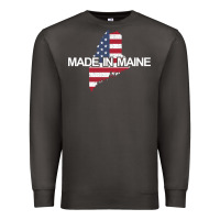 Smoke made in maine american flag funny patriotic state lover gift Premium Sweatshirt - linhVisuals