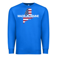True Royal made in maine american flag funny patriotic state lover gift Premium Sweatshirt - linhVisuals