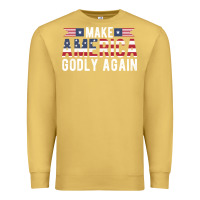 Antique Gold make america godly again american flag letters christian quote Premium Sweatshirt - linhVisuals