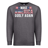 Charcoal Heather make america godly again american flag letters christian quote Premium Sweatshirt - linhVisuals
