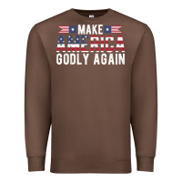 Chestnut make america godly again american flag letters christian quote Premium Sweatshirt - linhVisuals