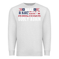 Oatmeal Heather make america godly again american flag letters christian quote Premium Sweatshirt - linhVisuals