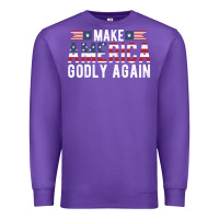 Purple make america godly again american flag letters christian quote Premium Sweatshirt - linhVisuals