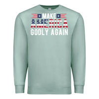Seafoam make america godly again american flag letters christian quote Premium Sweatshirt - linhVisuals