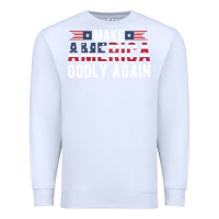 Make America Godly Again American Flag Letters Christian Quote Premium Sweatshirt | Teevron