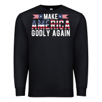 Black make america godly again american flag letters christian quote Premium Sweatshirt - linhVisuals