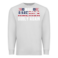 Dove Grey make america godly again american flag letters christian quote Premium Sweatshirt - linhVisuals