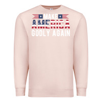 Pale Pink make america godly again american flag letters christian quote Premium Sweatshirt - linhVisuals