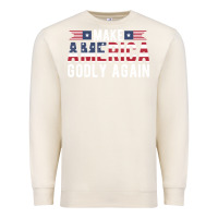 Sandshell make america godly again american flag letters christian quote Premium Sweatshirt - linhVisuals
