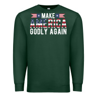 Sports Green make america godly again american flag letters christian quote Premium Sweatshirt - linhVisuals