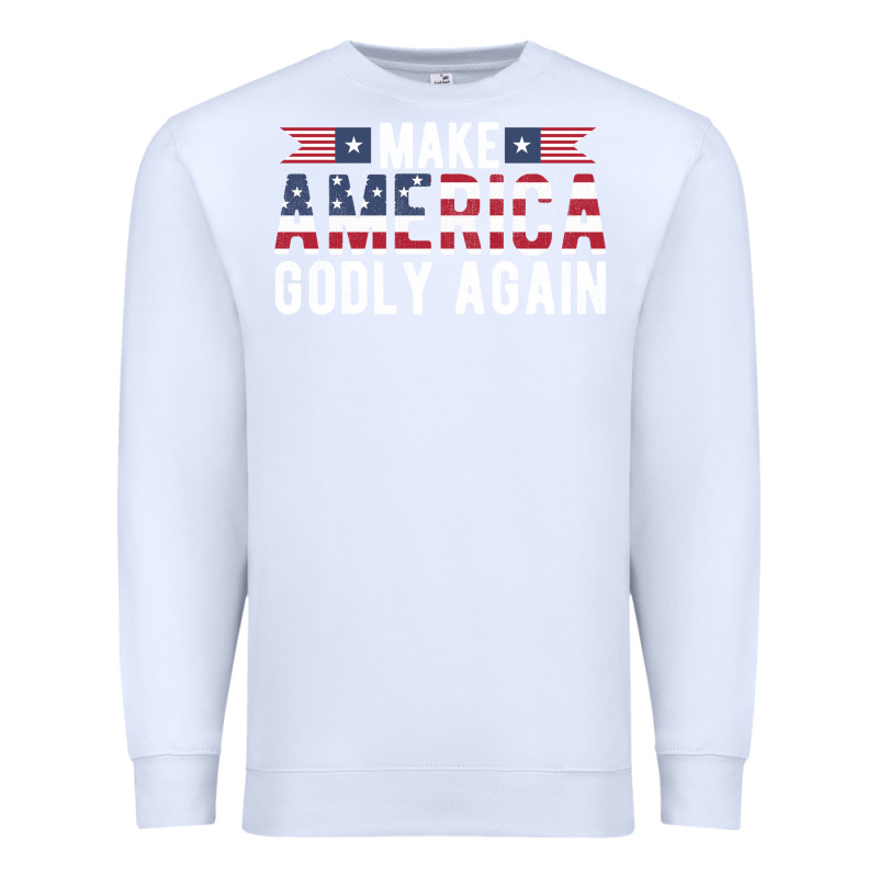 Make America Godly Again American Flag Letters Christian Quote Premium Sweatshirt by linhVisuals | Teevron