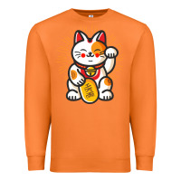 Carrot maneki neko lucky cat money feline japanese good luck charm kitten gif Premium Sweatshirt - linhVisuals