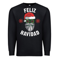 Black mexican christmas sugar skull feliz navidad spanish speaking xmas gift Premium Sweatshirt - linhVisuals