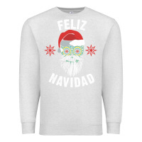Oatmeal Heather mexican christmas sugar skull feliz navidad spanish speaking xmas gift Premium Sweatshirt - linhVisuals