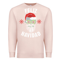 Pale Pink mexican christmas sugar skull feliz navidad spanish speaking xmas gift Premium Sweatshirt - linhVisuals
