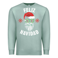 Seafoam mexican christmas sugar skull feliz navidad spanish speaking xmas gift Premium Sweatshirt - linhVisuals