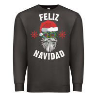 Smoke mexican christmas sugar skull feliz navidad spanish speaking xmas gift Premium Sweatshirt - linhVisuals