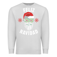 Dove Grey mexican christmas sugar skull feliz navidad spanish speaking xmas gift Premium Sweatshirt - linhVisuals
