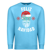 Ocean Blue mexican christmas sugar skull feliz navidad spanish speaking xmas gift Premium Sweatshirt - linhVisuals