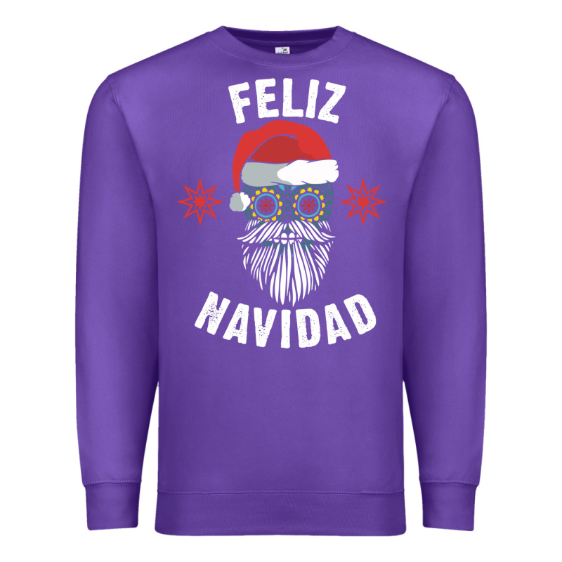 Mexican Christmas Sugar Skull Feliz Navidad Spanish Speaking Xmas Gift Premium Sweatshirt by linhVisuals | Teevron