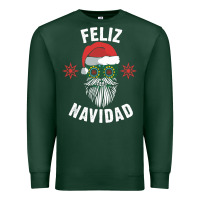 Sports Green mexican christmas sugar skull feliz navidad spanish speaking xmas gift Premium Sweatshirt - linhVisuals