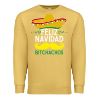 Antique Gold mexicans say feliz navidad bitchahos funny merry christmas sombrero Premium Sweatshirt - linhVisuals
