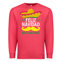 Cardinal mexicans say feliz navidad bitchahos funny merry christmas sombrero Premium Sweatshirt - linhVisuals