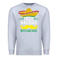 Heather Grey mexicans say feliz navidad bitchahos funny merry christmas sombrero Premium Sweatshirt - linhVisuals