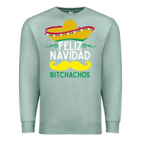 Seafoam mexicans say feliz navidad bitchahos funny merry christmas sombrero Premium Sweatshirt - linhVisuals