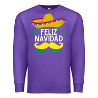 Purple mexicans say feliz navidad bitchahos funny merry christmas sombrero Premium Sweatshirt - linhVisuals