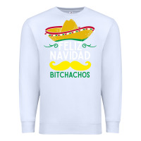 White mexicans say feliz navidad bitchahos funny merry christmas sombrero Premium Sweatshirt - linhVisuals