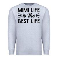 Heather Grey mimi life is the best life blessed grandma mom cute gift Premium Sweatshirt - linhVisuals