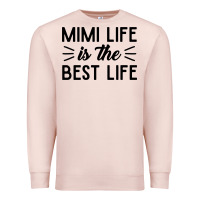 Pale Pink mimi life is the best life blessed grandma mom cute gift Premium Sweatshirt - linhVisuals
