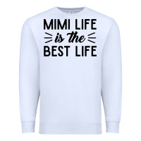 White mimi life is the best life blessed grandma mom cute gift Premium Sweatshirt - linhVisuals