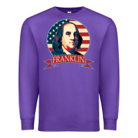 Purple benjamin franklin Premium Sweatshirt - linhVisuals