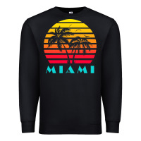 Black miami 80s sunset Premium Sweatshirt - linhVisuals