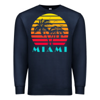 Navy miami 80s sunset Premium Sweatshirt - linhVisuals