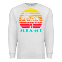 Oatmeal Heather miami 80s sunset Premium Sweatshirt - linhVisuals