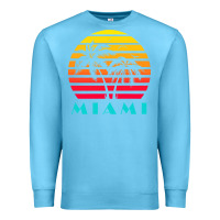 Ocean Blue miami 80s sunset Premium Sweatshirt - linhVisuals