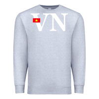 Heather Grey Vietnam Flag and Country Initials Premium Sweatshirt - linhVisuals
