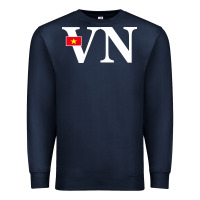 Navy Vietnam Flag and Country Initials Premium Sweatshirt - linhVisuals