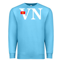 Ocean Blue Vietnam Flag and Country Initials Premium Sweatshirt - linhVisuals