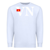 White Vietnam Flag and Country Initials Premium Sweatshirt - linhVisuals