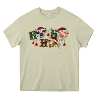 Mossy Hohoho Christmas Cows Heavy Core Tee - RanaPortraitStore