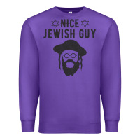 Purple nice jewish guy funny gifts for hanukkah Premium Sweatshirt - linhVisuals