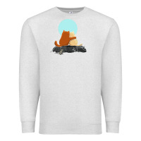 Oatmeal Heather two cats Premium Sweatshirt - linhVisuals