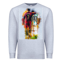 Heather Grey messi and ronaldo Premium Sweatshirt - linhVisuals
