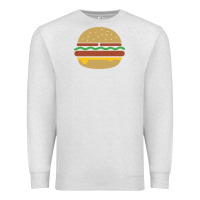 Oatmeal Heather vintage burger print Premium Sweatshirt - linhVisuals